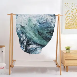 Dancing With Waves Flannel Blanket (Round)