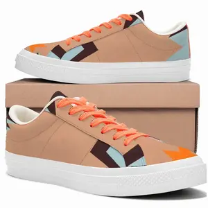 Men Orange Peel Low Top Canvas Shoes