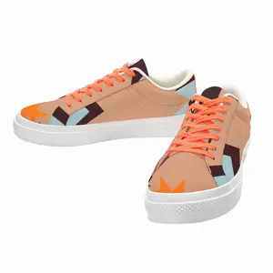 Men Orange Peel Low Top Canvas Shoes