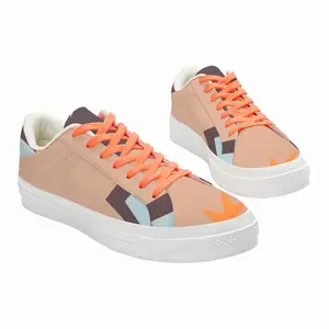 Men Orange Peel Low Top Canvas Shoes