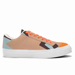 Men Orange Peel Low Top Canvas Shoes