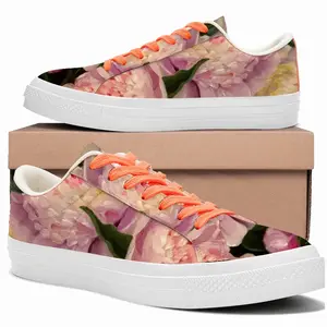 Men Peonies Low Top Canvas Shoes