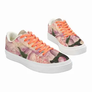 Men Peonies Low Top Canvas Shoes