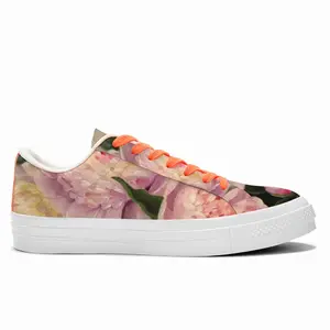 Men Peonies Low Top Canvas Shoes