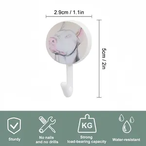 White Doberman Circular Plastic Hook