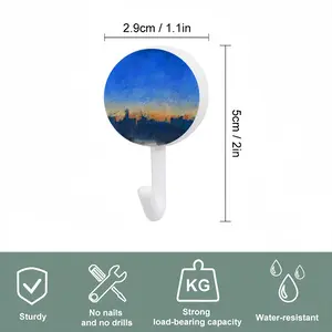 Sunset Cityscape Circular Plastic Hook