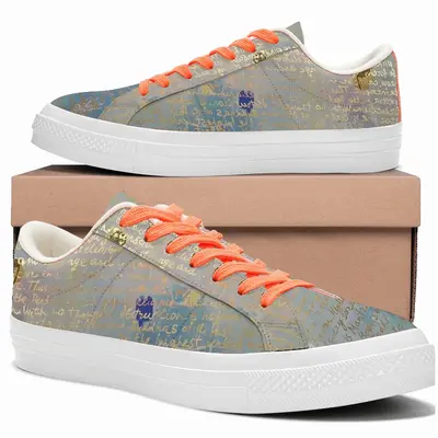 Men “Heart Of Perfect Wisdom Sutra” Low Top Canvas Shoes