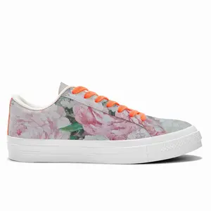 Men Large Peony Palette Knife Low Top Canvas Shoes