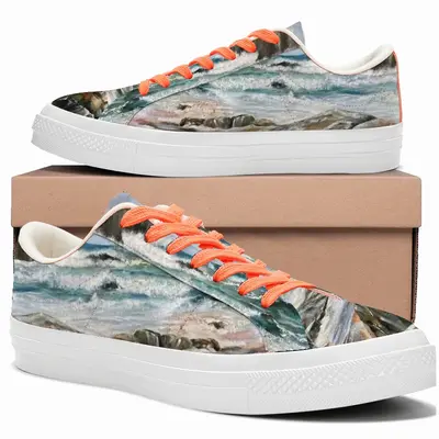 Men Wind And Waves Low Top Canvas Shoes