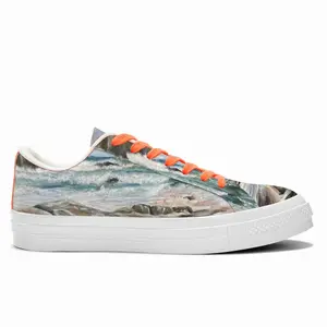 Men Wind And Waves Low Top Canvas Shoes