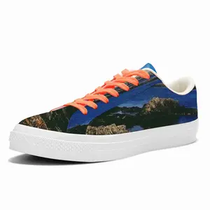 Men Coastal View Fom Staxigoe Low Top Canvas Shoes