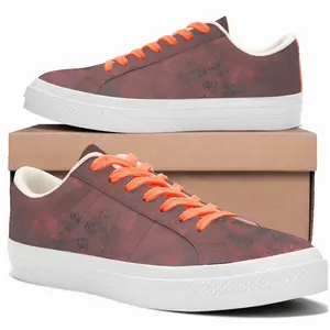 Men African Red Low Top Canvas Shoes