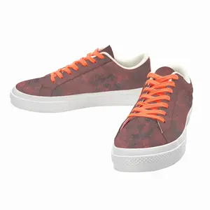 Men African Red Low Top Canvas Shoes