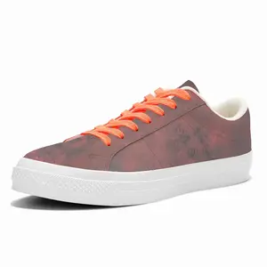 Men African Red Low Top Canvas Shoes