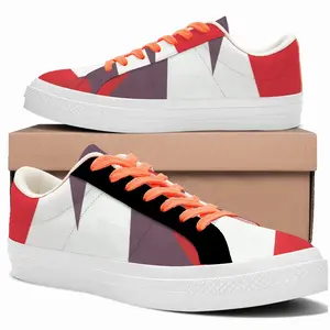 Men Two Color Abstract Low Top Canvas Shoes