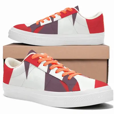 Men Two Color Abstract Low Top Canvas Shoes