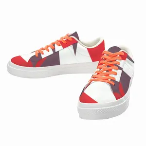 Men Two Color Abstract Low Top Canvas Shoes