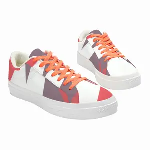 Men Two Color Abstract Low Top Canvas Shoes