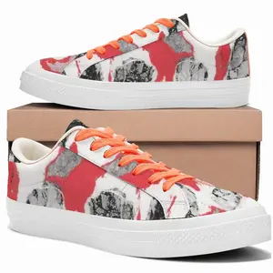 Men Skull Low Top Canvas Shoes