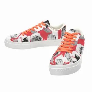 Men Skull Low Top Canvas Shoes