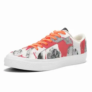 Men Skull Low Top Canvas Shoes