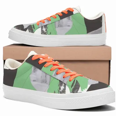 Men Green Low Top Canvas Shoes