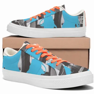 Men Blue Low Top Canvas Shoes