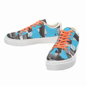 Men Blue Low Top Canvas Shoes