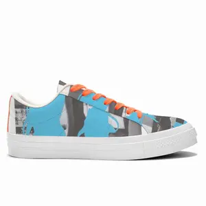 Men Blue Low Top Canvas Shoes