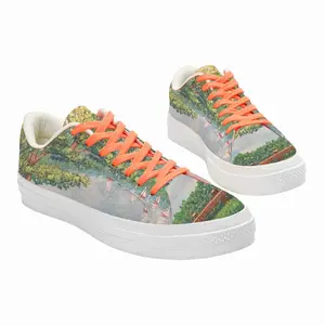 Men Sailboats And Park Low Top Canvas Shoes