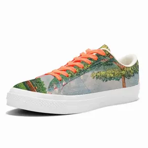 Men Sailboats And Park Low Top Canvas Shoes