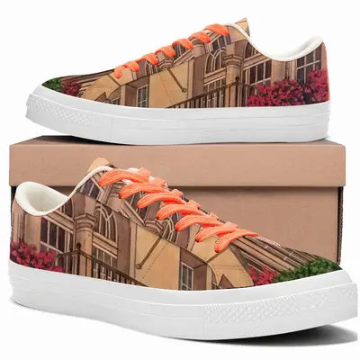 Men Italian Villa With Bougainvillea Low Top Canvas Shoes