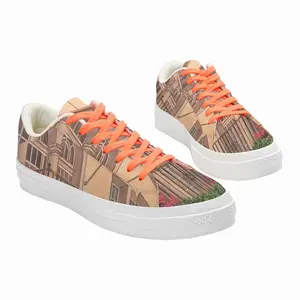 Men Italian Villa With Bougainvillea Low Top Canvas Shoes