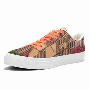 Men Italian Villa With Bougainvillea Low Top Canvas Shoes