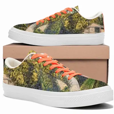 Men Lake With Fishing Pier Low Top Canvas Shoes