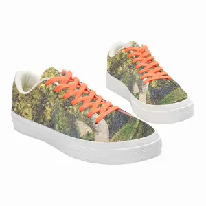 Men Lake With Fishing Pier Low Top Canvas Shoes