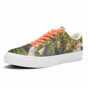 Men Lake With Fishing Pier Low Top Canvas Shoes