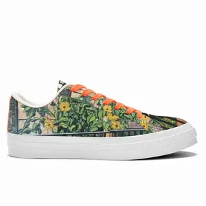 Men Sunflowers New York City Low Top Canvas Shoes