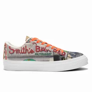 Men Smiths Bar New York City Low Top Canvas Shoes