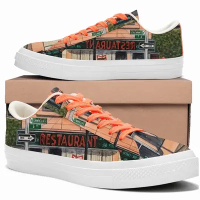 Men #6Th Avenue Restaurant New York City Low Top Canvas Shoes