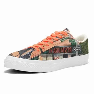 Men #6Th Avenue Restaurant New York City Low Top Canvas Shoes