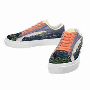 Men Sunset In Crete Greece Low Top Canvas Shoes