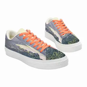 Men Sunset In Crete Greece Low Top Canvas Shoes