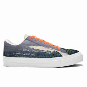 Men Sunset In Crete Greece Low Top Canvas Shoes