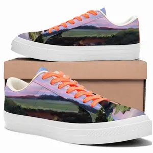 Men Summer Evening Landscape Low Top Canvas Shoes