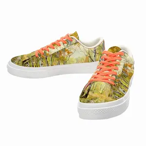 Men Birch Tree Forest Trail Low Top Canvas Shoes