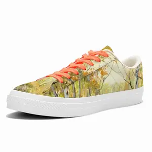 Men Birch Tree Forest Trail Low Top Canvas Shoes