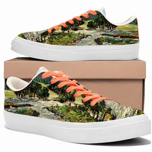 Men Scenic Mountain River Low Top Canvas Shoes