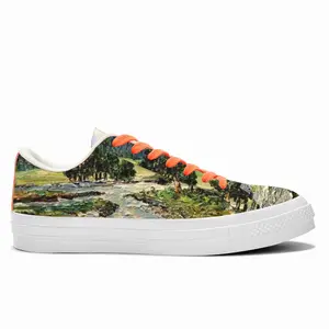 Men Scenic Mountain River Low Top Canvas Shoes