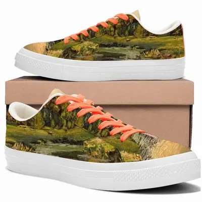 Men Countryside Pond Low Top Canvas Shoes